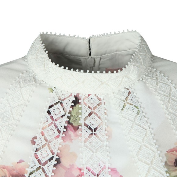 Ted Baker Womens White Sundee Lace Insert Panel Dress main image