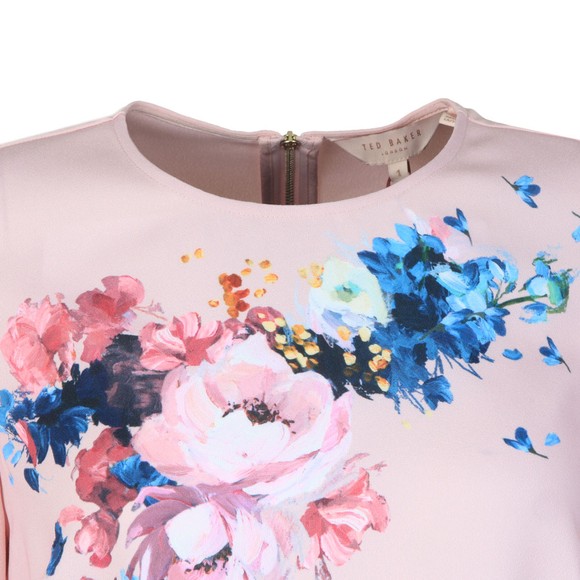 Ted Baker Womens Pink Shannia Raspberry Ripple Peplum Top #2