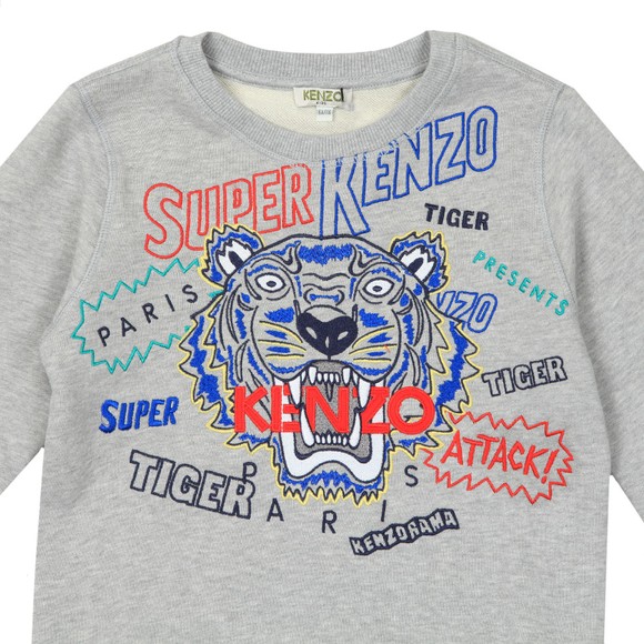 Kenzo Kids Boys Grey Super Kenzo Tiger Sweatshirt main image