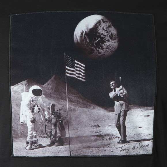 Limitato Mens Black Terry O'Neill Man On The Moon T Shirt main image