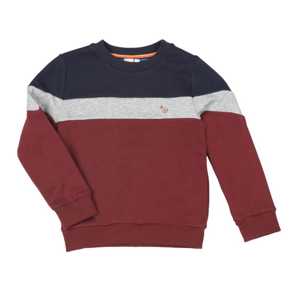 Paul Smith Junior Boys Red Triple Panel Zebra Sweat main image