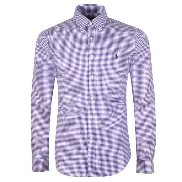 Polo Ralph Lauren Mens Purple Slim Fit Stretch Gingham Shirt main image