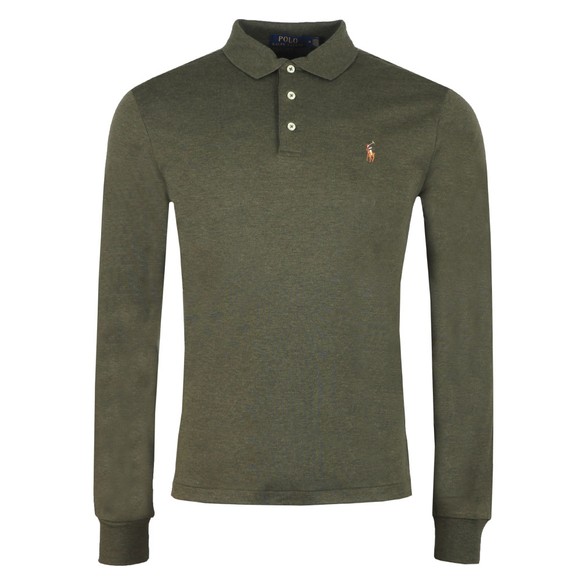 Mens Long Sleeve Slim Fit Pima Cotton Polo Shirt