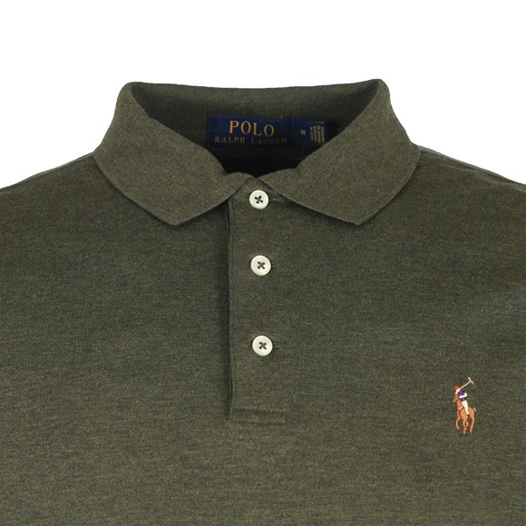 Polo Ralph Lauren Mens Green Long Sleeve Slim Fit Pima Cotton Polo Shirt #2