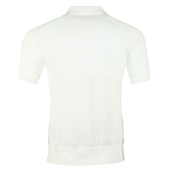 Fred Perry Mens White Contrast Texture Knitted Polo #3