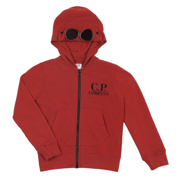 C.P. Company Undersixteen Boys Red Full Zip Goggle Hoody main image