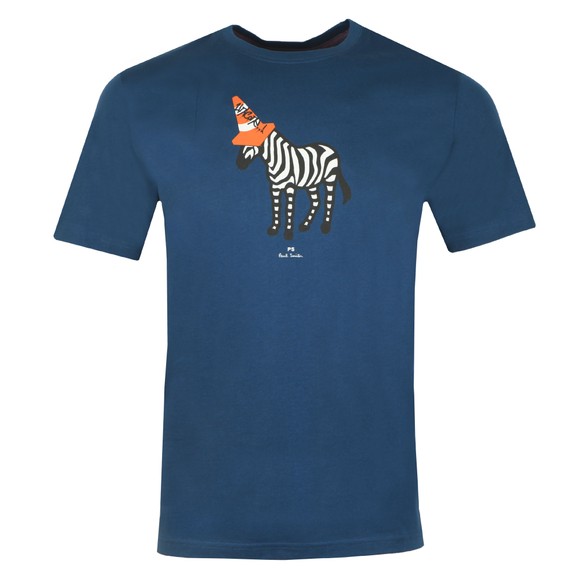 PS Paul Smith Mens Blue Zebra Cone Tee #1