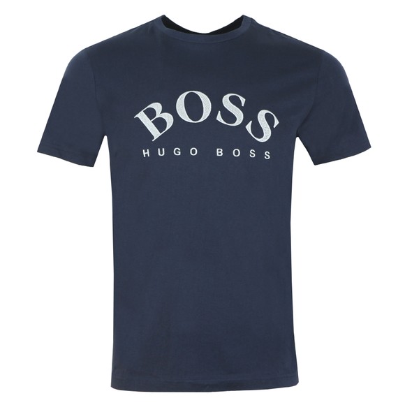 BOSS Mens Blue Athleisure Tee 1 Embroidered Sly T Shirt #1