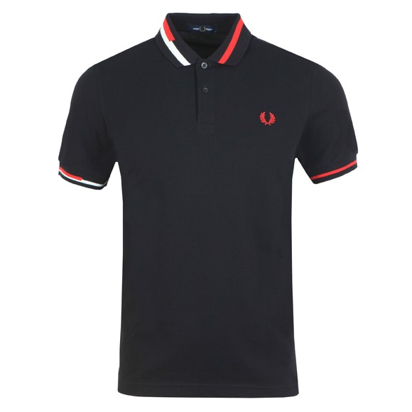 Fred Perry Mens Black Abstract Collar Polo #1