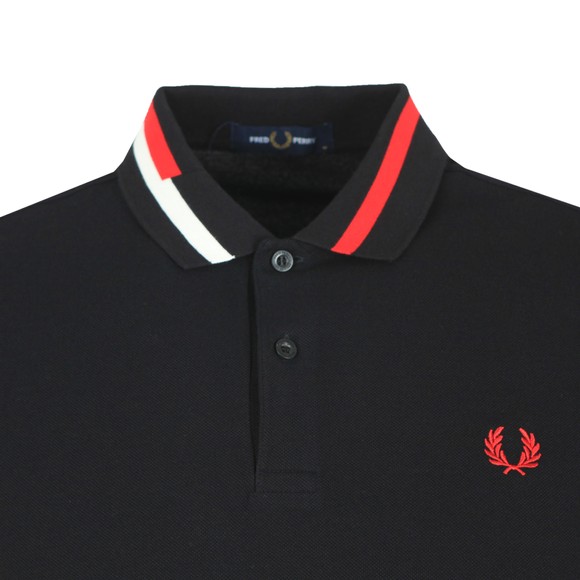 Fred Perry Mens Black Abstract Collar Polo #2