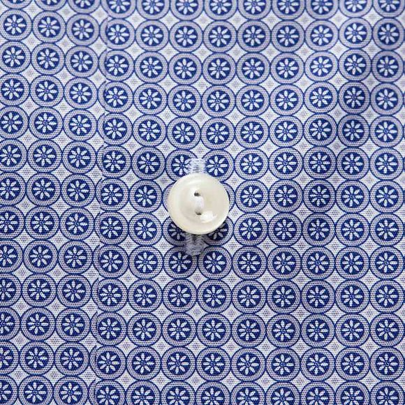 Eton Mens Blue Circle Pattern Shirt #3