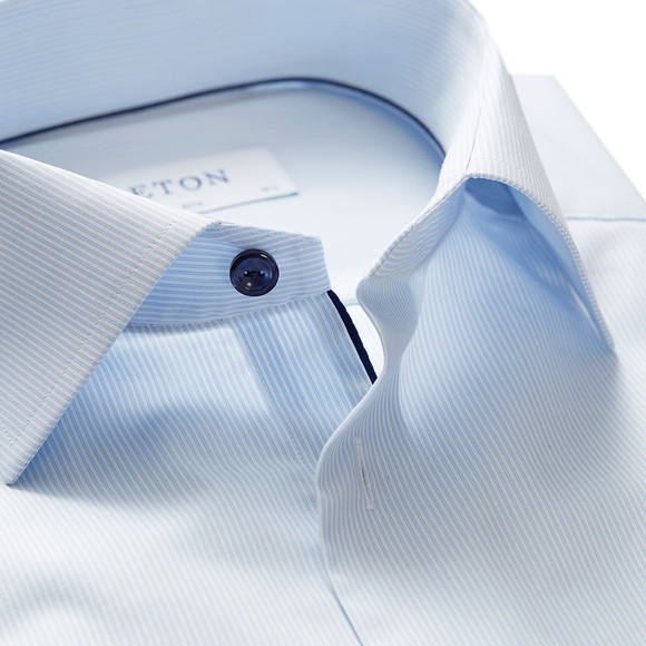 Eton Mens White Twill Shirt With Navy Details #2