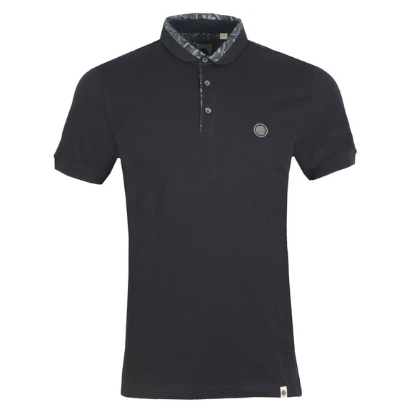 Pretty Green Mens Black Paisley Printed Collar Polo main image