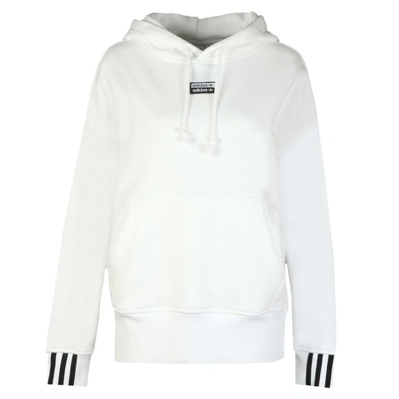 adidas Originals Womens White Chest Logo Hoodie #1
