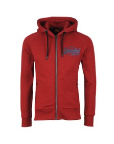 Mens Red Vintage Logo Monochrome Zip Hoodie Mens Red Vintage Logo Monochrome Zip Hoodie