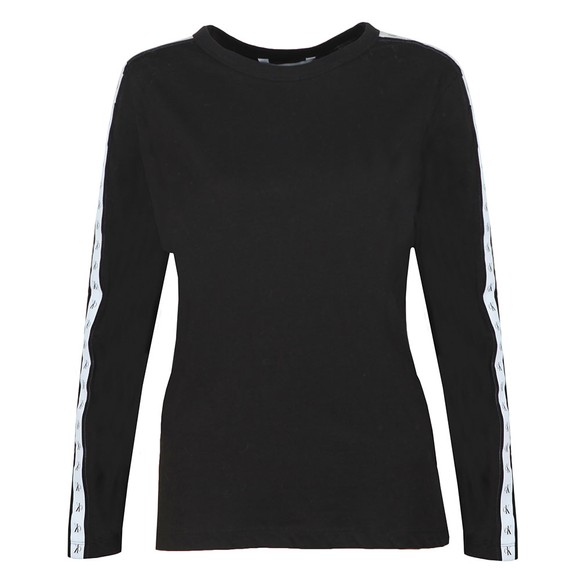 Calvin Klein Jeans Womens Black Long-Sleeve Logo Tape T-Shirt main image