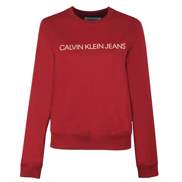 Calvin Klein Jeans Womens Red Large Logo Sweatshirt main image