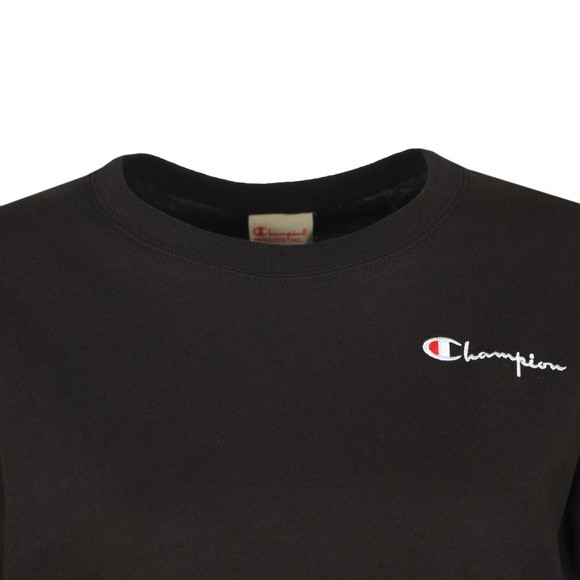 Champion Reverse Weave Womens Black Small Script Logo T Shirt main image