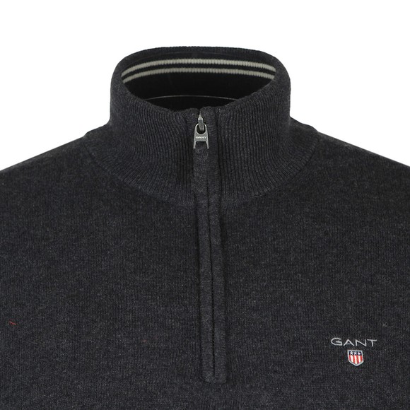 Gant Mens Grey Super Fine Lambswool Zip Jumper main image