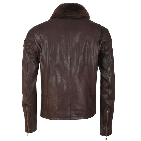 Belstaff Mens Brown Conner Jacket With Shearling Collar main image