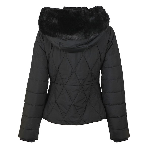 Ted Baker Womens Black Erikaa Short Faux Fur Hooded  Down Jacket main image