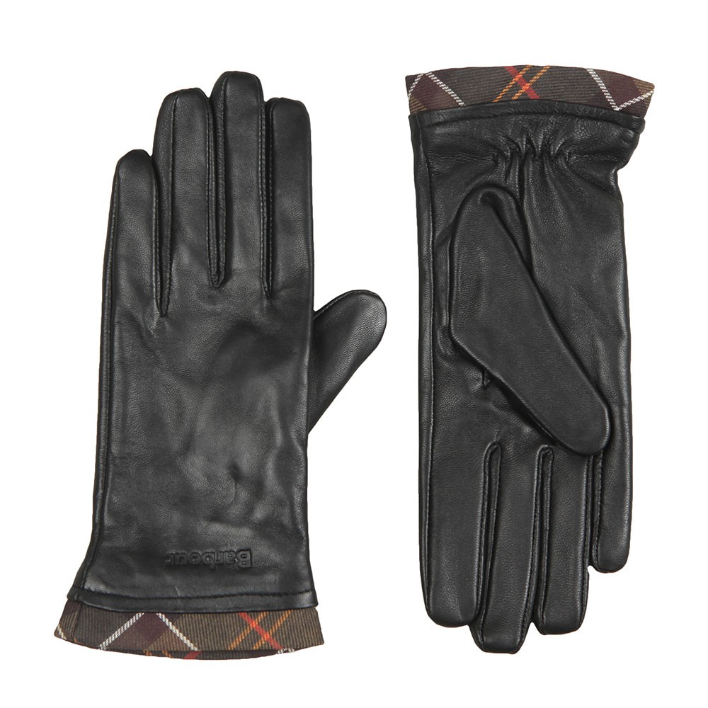 Barbour Lifestyle Tartan Trimmed Leather Glove Oxygen Clothing