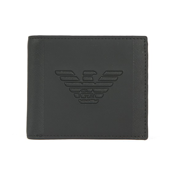 Emporio Armani Mens Black Bi Fold Large Logo Wallet #1