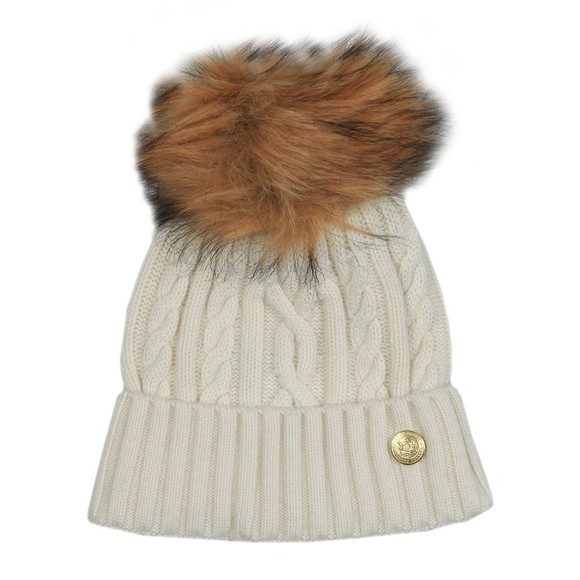 Holland Cooper Cashmere Cable Knit Bobble Hat Masdings