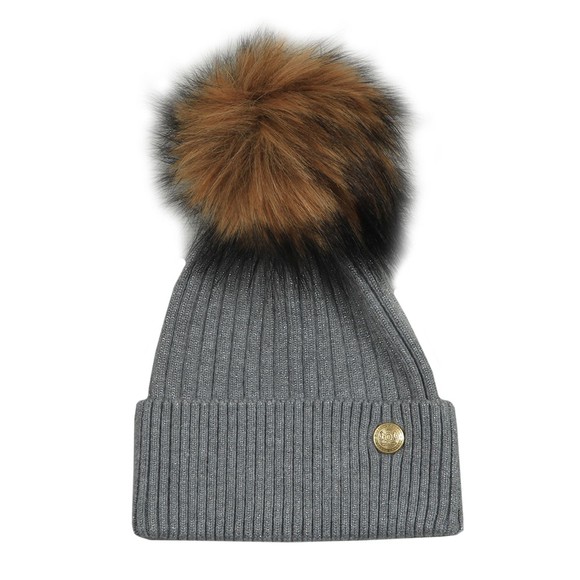 Holland Cooper Womens Grey Metallic Bobble Hat #1