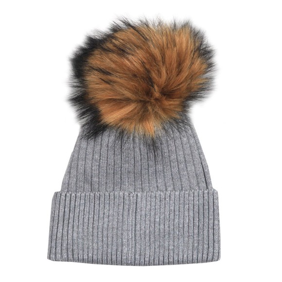 Holland Cooper Womens Grey Metallic Bobble Hat #2