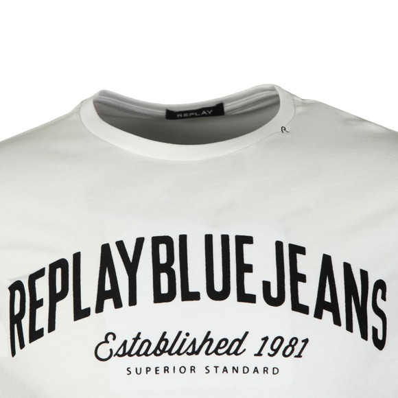 Replay Mens White Bright Logo T-Shirt main image