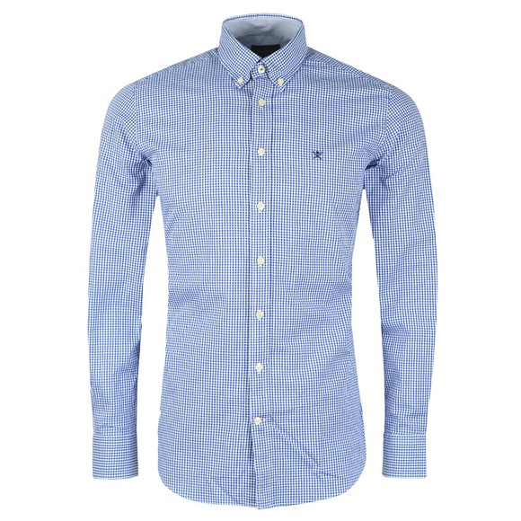 Hackett Mens Blue Mini Check Shirt main image