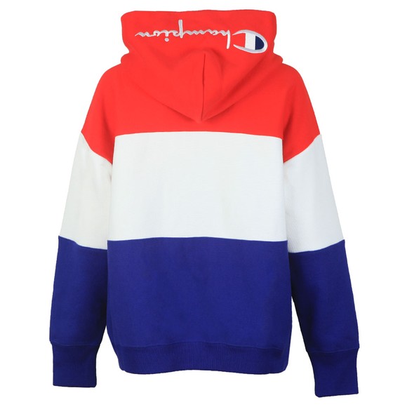 Champion Reverse Weave Womens Red Triple Panel Overhead Hoody #3