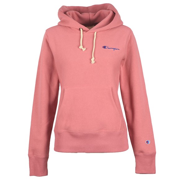 Champion Reverse Weave Womens Pink Small Script Logo Overhead Hoody main image