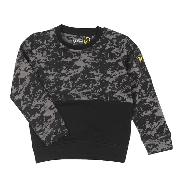 Lyle And Scott Junior Boys Black Camo Block Crew Sweatshirt main image