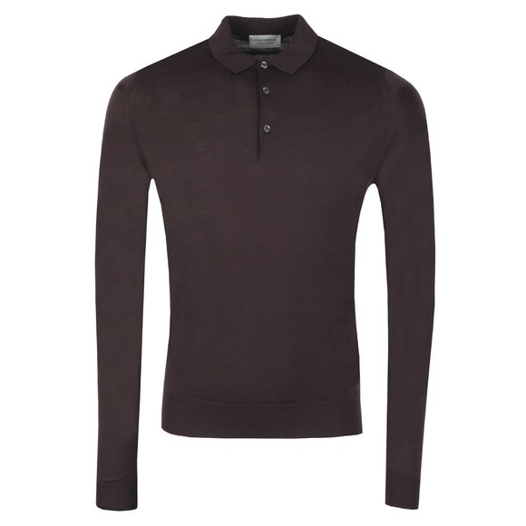 John Smedley Mens Purple Belper Long Sleeve Polo Shirt #1