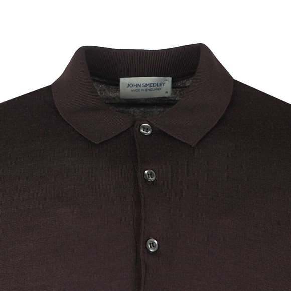 John Smedley Mens Purple Belper Long Sleeve Polo Shirt #2
