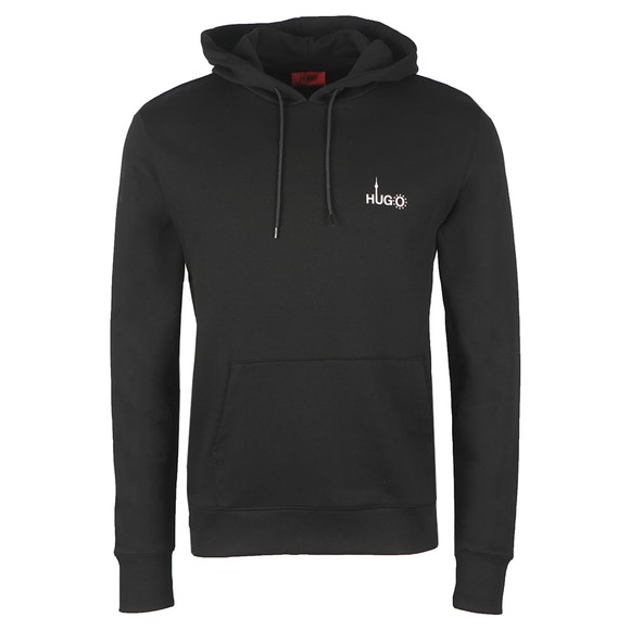 HUGO Mens Black Dippe Hoody #1