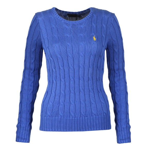 Polo Ralph Lauren Womens Blue Julianna Cable Knit Jumper #1