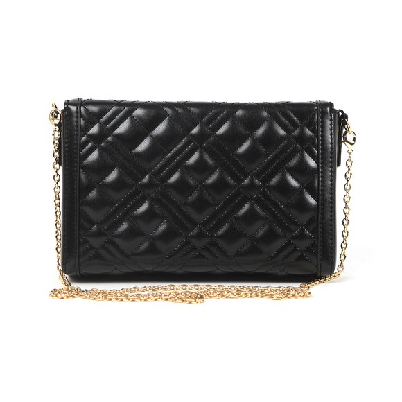 Love Moschino Womens Black Cross Quilted Clutch Bag main image