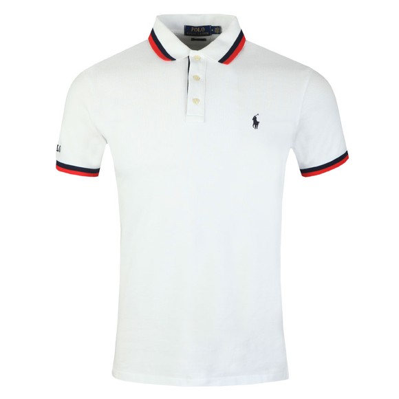 Polo Ralph Lauren Mens White Small Logo Coloured Tipped Polo Shirt #1