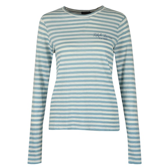 Polo Ralph Lauren Womens Blue Stripe Crew Neck Long Sleeve T Shirt #1