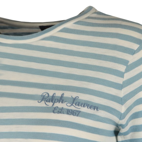 Polo Ralph Lauren Womens Blue Stripe Crew Neck Long Sleeve T Shirt #2