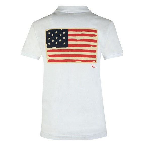 Polo Ralph Lauren Womens White Classic Flag Polo Shirt #3