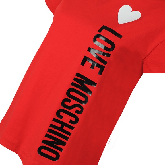 Love Moschino Womens Red Side Logo Core T-Shirt #2