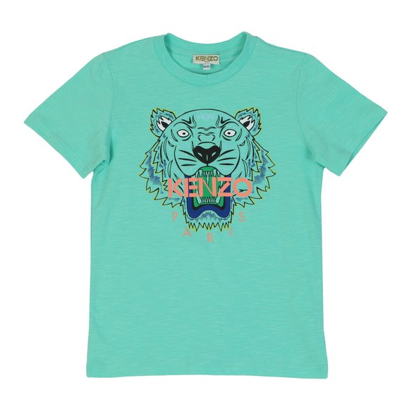 Kenzo Kids Boys Green Boys Printed Tiger T-Shirt main image