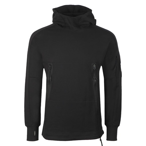 C.P. Company Mens Black Side Zip Overhead Hoody #1