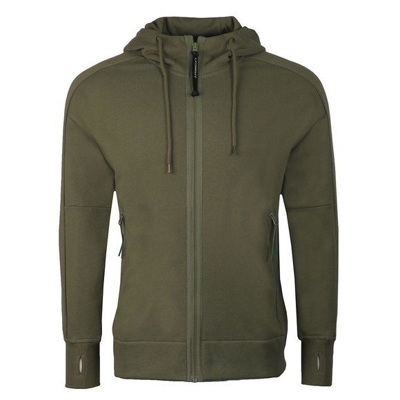 C.P. Company Mens Green Full Zip Goggle Hoody #1