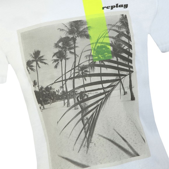 Replay Mens White Graphic Beach Logo T-Shirt main image