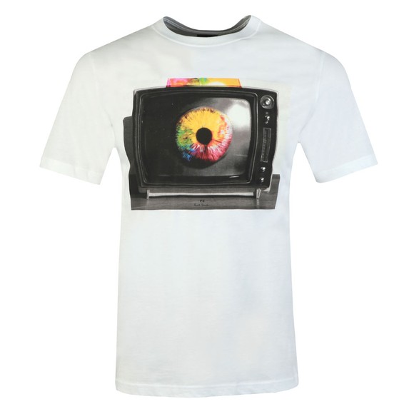 PS Paul Smith Mens White TV Eye T-Shirt #1